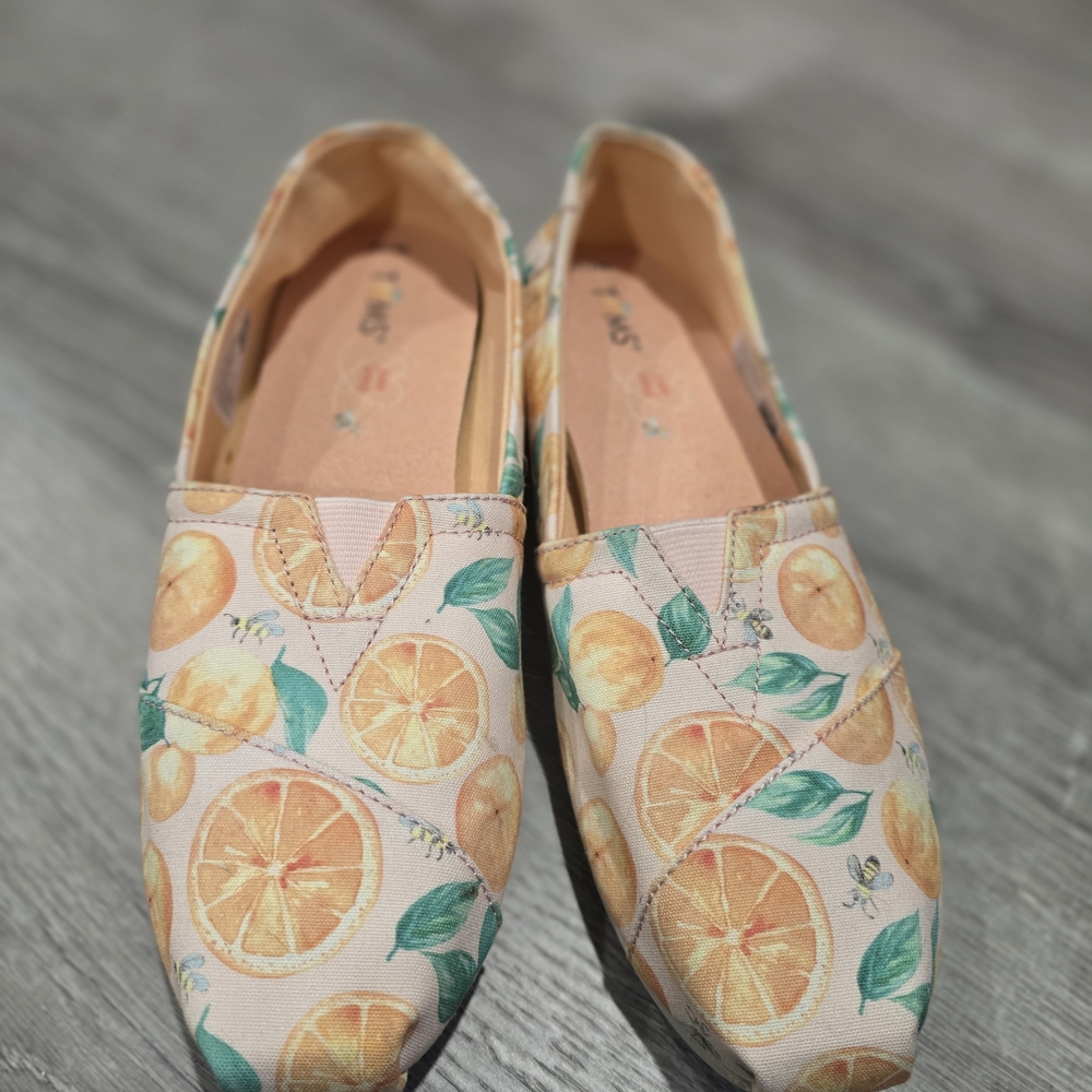 Toms Citrus Print Canvas Flats
